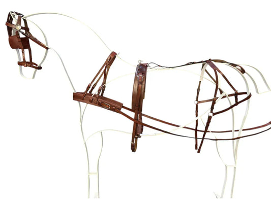 Enganche sencillo de cuero con pecherín para Pony y Shetland