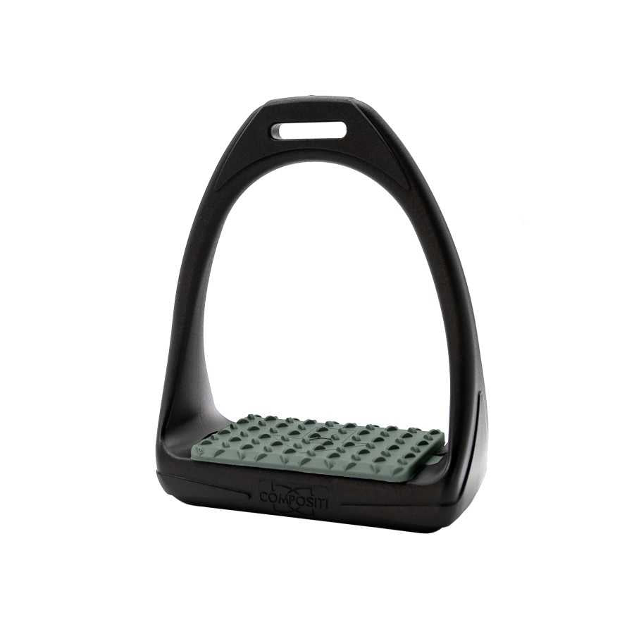 Estribo Compositi Reflex Soft para equitación, diseño cómodo y ligero, en color negro, con superficie antideslizante.