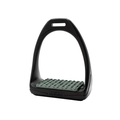Estribo Compositi Reflex Soft para equitación, diseño cómodo y ligero, en color negro, con superficie antideslizante.