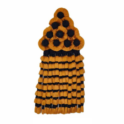 Deluxe orange silk mosquero from D'Hispania, featuring elegant design and fine fabric for horse protection.