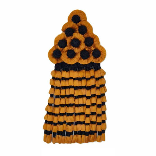 Deluxe orange silk mosquero from D'Hispania, featuring elegant design and fine fabric for horse protection.