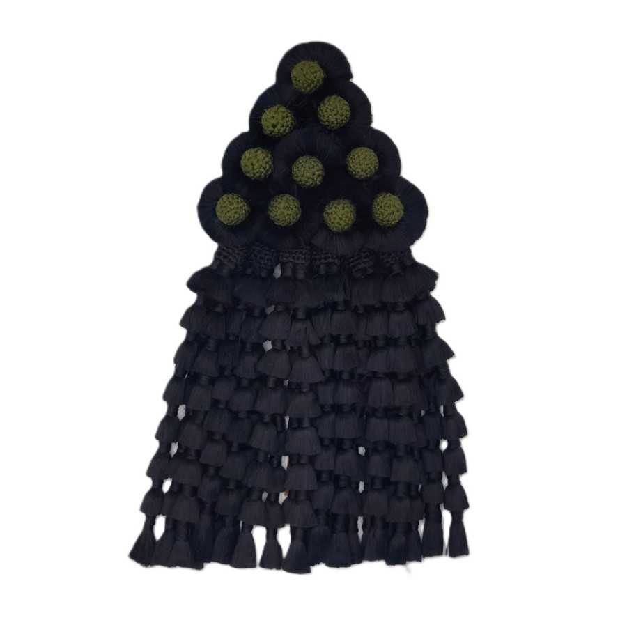 Deluxe black silk mosquero from D'Hispania, showcasing elegant fabric and design for equestrian use.